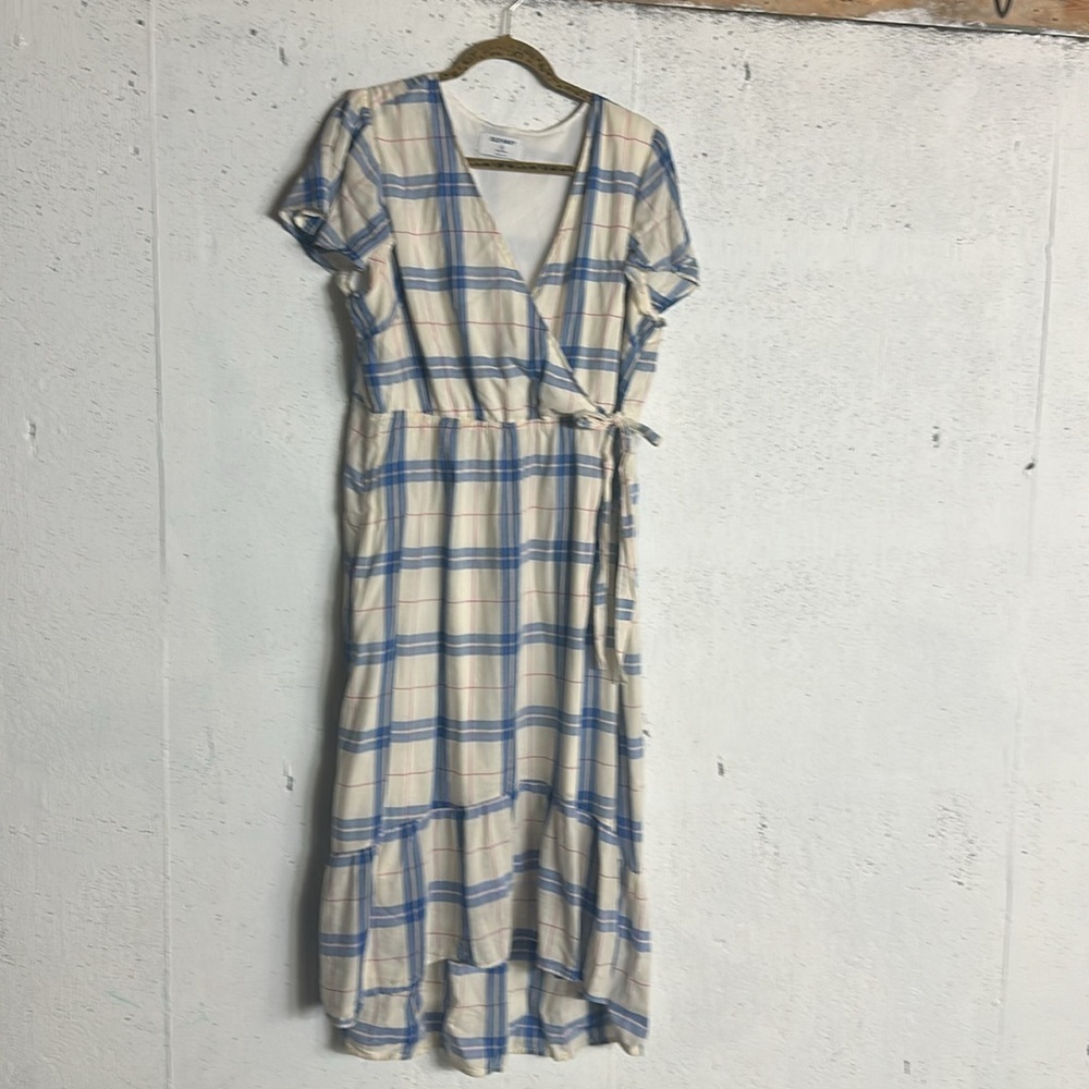 Old Navy Blue and White Ruffled Tiered Sundress, XL - Picture 8 of 13